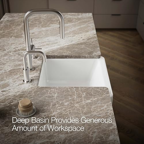 Vista 330 de Kohler Fregadero de la granja Kohler Whitehaven, Frente al delantal altos, K-6489-0, Blanco