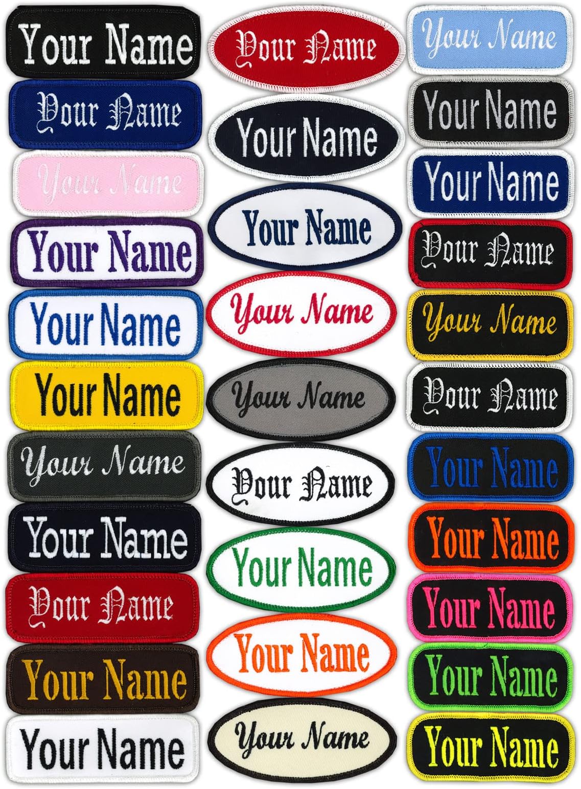 Name Patches Uniform or Work Shirt, Personalized, Embroidered New Styles New Fonts. Multiple Sizes to Choose from.