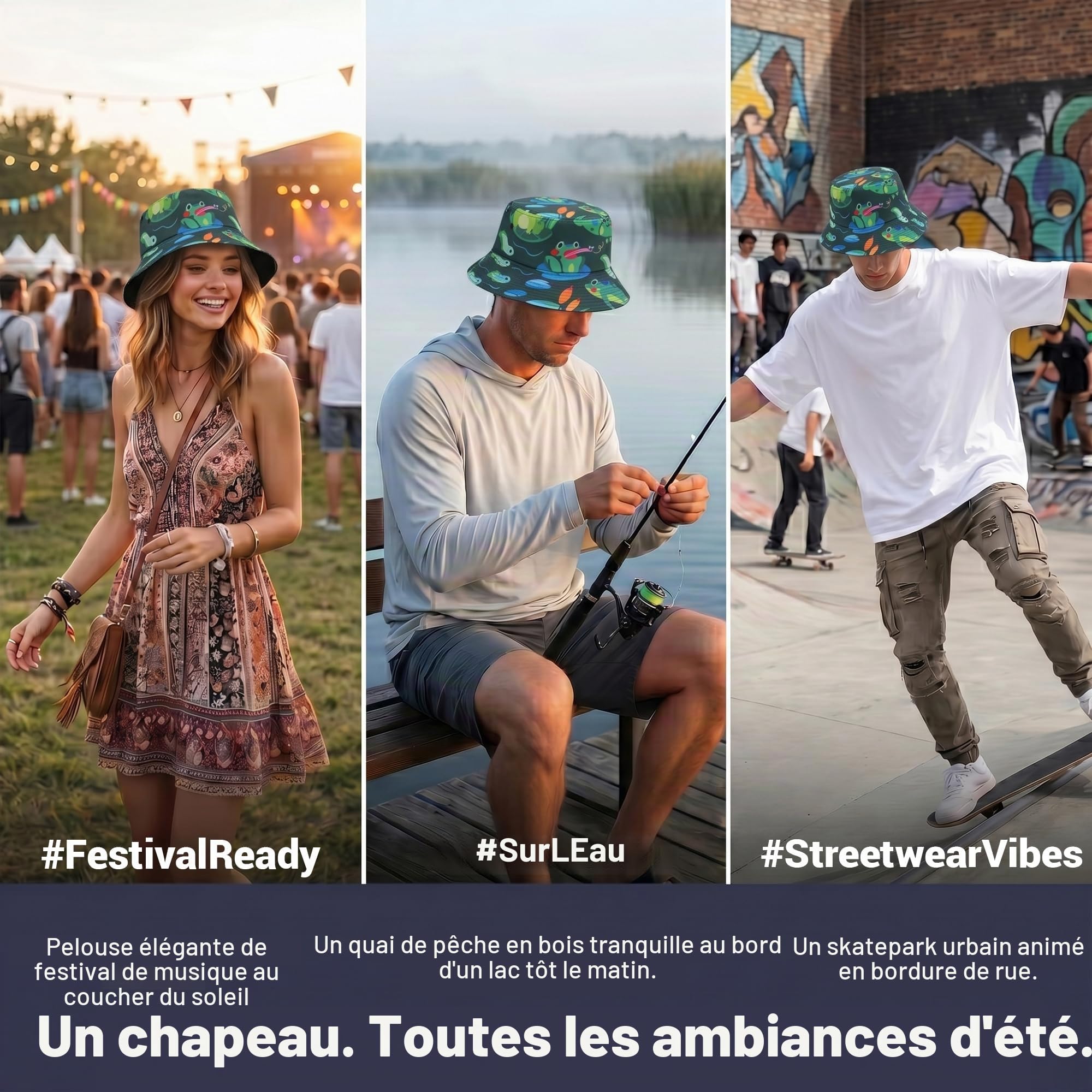 ZLYC Femmes Hommes Chapeau Bob Été Chapeau de Pêcheur