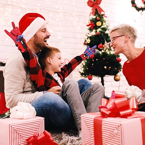 Miniatura 7 de Juego de 2 juegos de tiradores web para niños, juego de disparos web, guantes de lanzador de película, lanzador con juego de juguetes de muñeca,