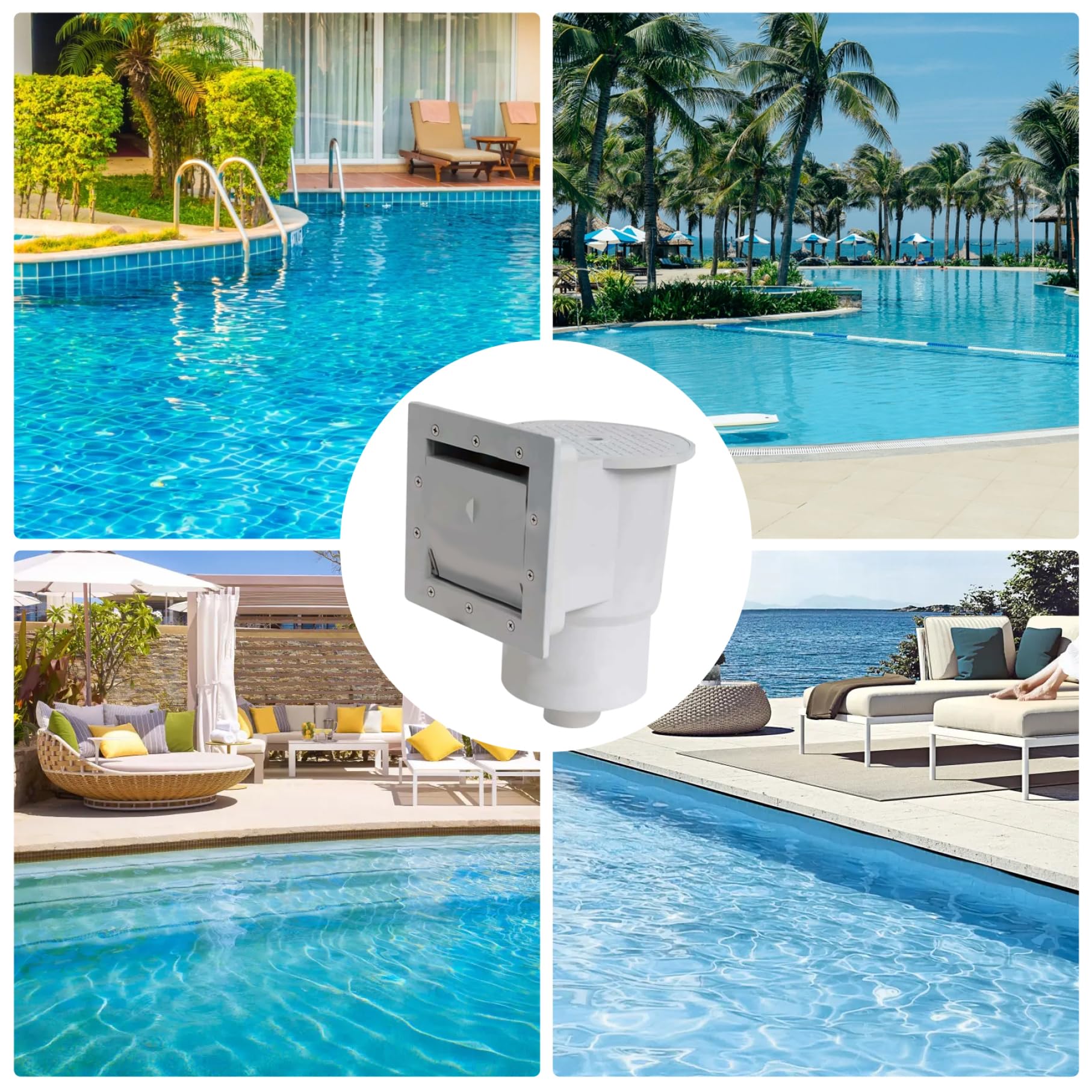 Skimmer per Piscina Fuori Terra Skimmer di Ricambio in ABS per Piscina per rimozione detriti di Foglie Accessori Fuori Terra
