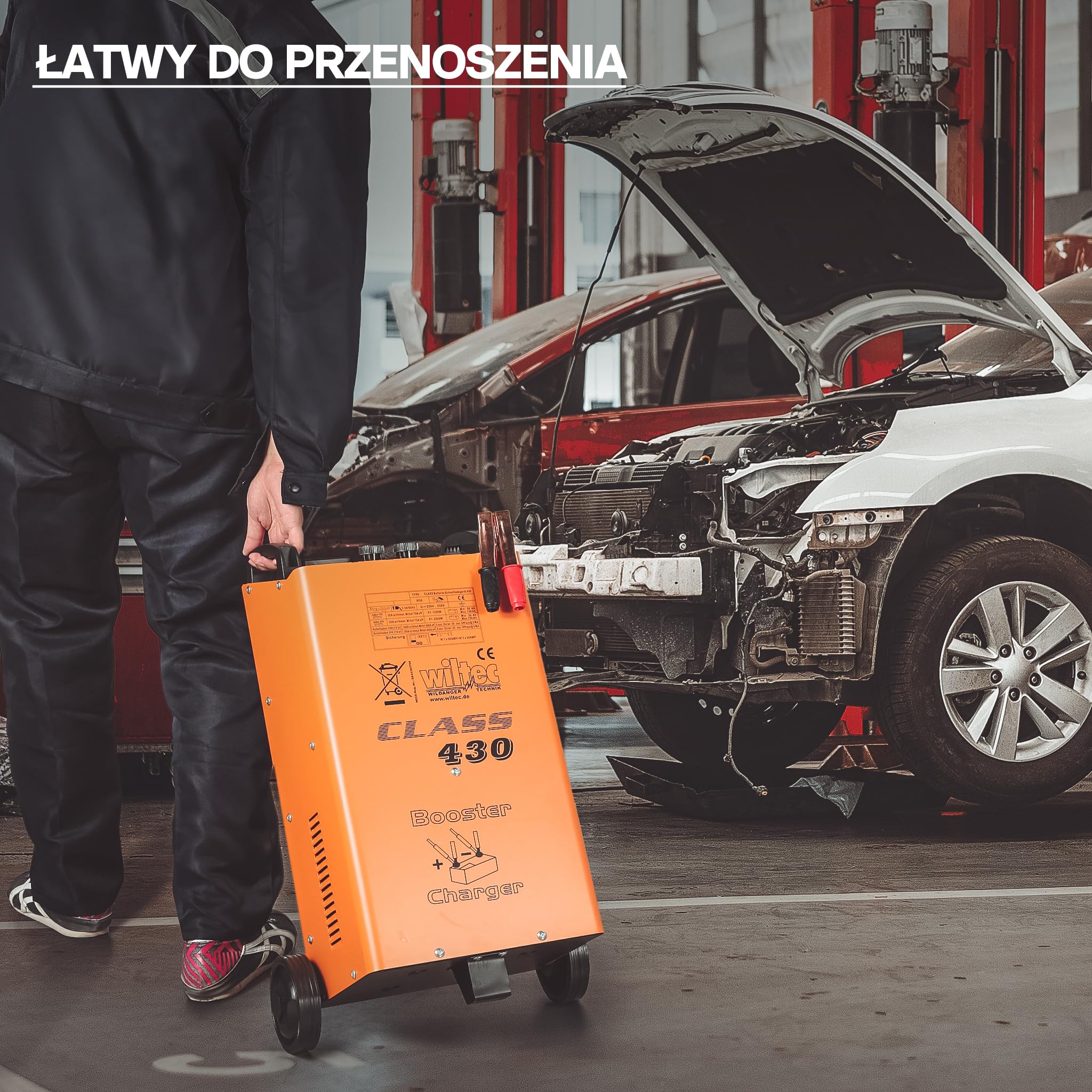 Wiltec Prostownik do akumulatora 12V 24V ładowarka baterii LKW motocykla samochodu Boost 430