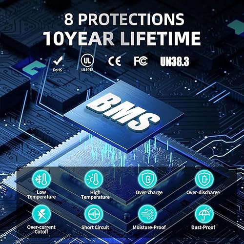 Miniatura 2 de 12V 150Ah Lithium Iron Phosphate LiFePO4Deep Cycle Battery with Built-in BMS System, suitable for outboard motors, RVs, solar systems, marine