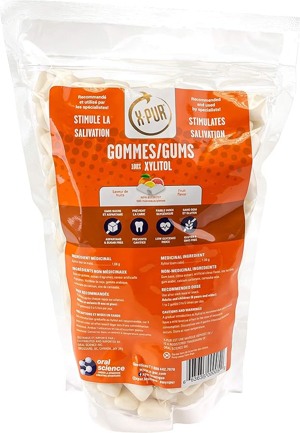 XPUR Xylitol Gum For Dry Mouth And Bad Breath Fruit Flavored