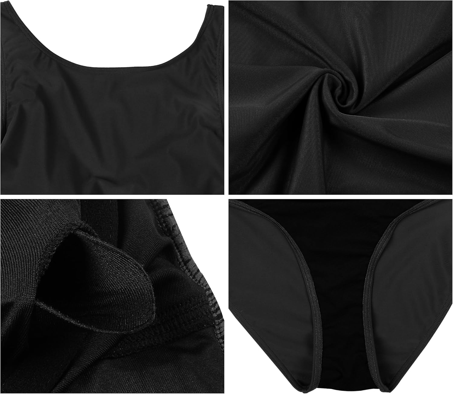 Hilor Black Underwire Bathing Suits for Women Flattering High Neck One Piece Swimsuit Tummy Control Swimwear 10 - Image 9