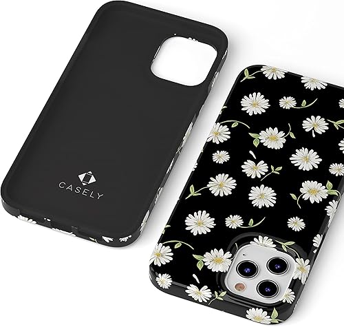 Miniatura 8 de Funda Casely para iPhone 11 Pro Max Daisy Daydream Floral Negro Diseño Clásico Ultradelgado