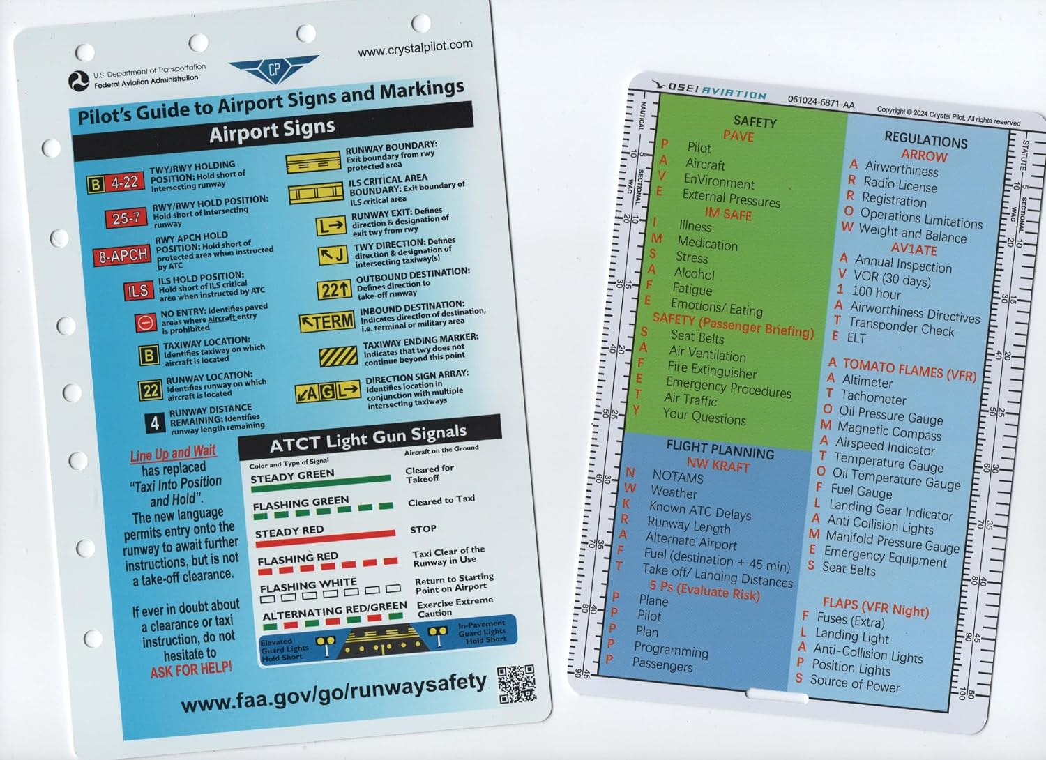 Crystal Pilot Private Pilot VFR Study Guide-1 + Acronym Cheat Sheet + Airport Markings Cheat Sheet
