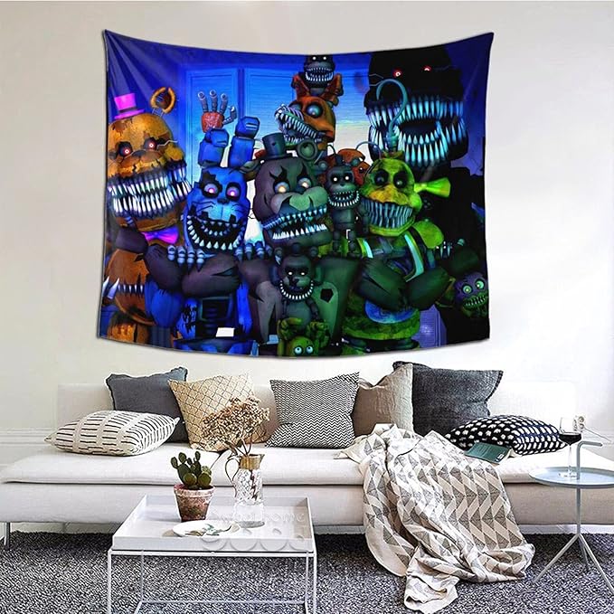 Amazon Com Fnaf Five Nights At Freddy S 3d Wall Hanging Psychedelic Tapestry Blanket Interesting Decoration Apartment Home Art Wall Bedroom Living Room Dormitory 60 51 Inch Home Kitchen