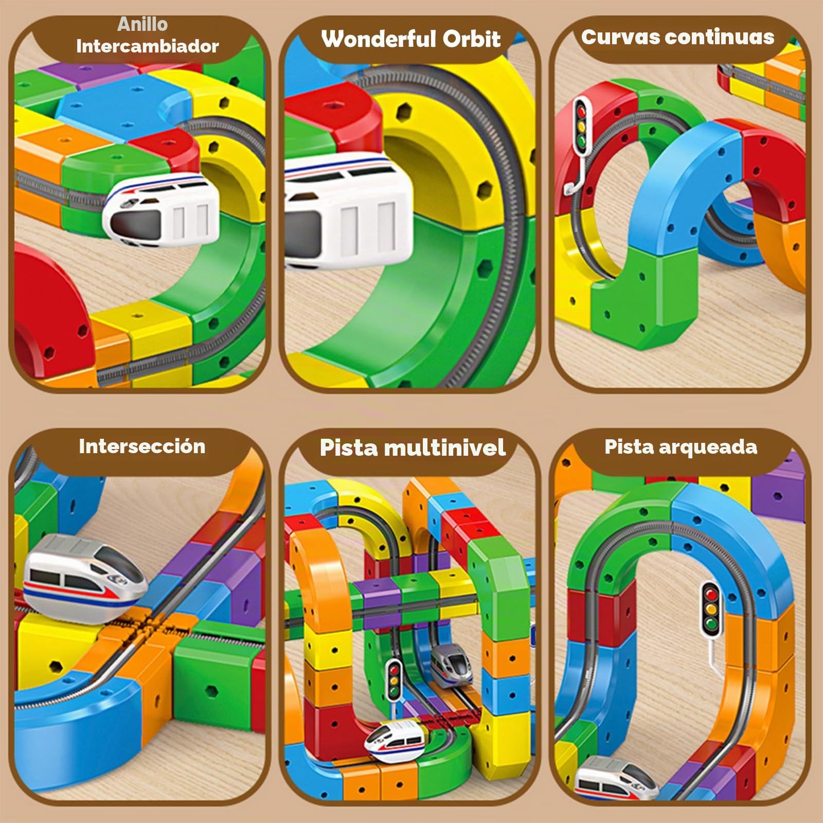Clickrail Electric Train Set, DIY Cube Track, Cubix 3D Tren Magnetico Juguete con Gravedad Defying, Klickrail Block Bloques Mágicos y Tren Motorizado, Trens Eléctrico Regalo para Niños (123 Piezas)