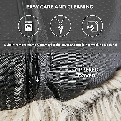 Miniatura 6 de Friends Forever Cama Calmante para Perros Medianos, Cama Donut Mediana para Mascotas, Cama Ortopédica para Perros de 30 Pulgadas con Espuma