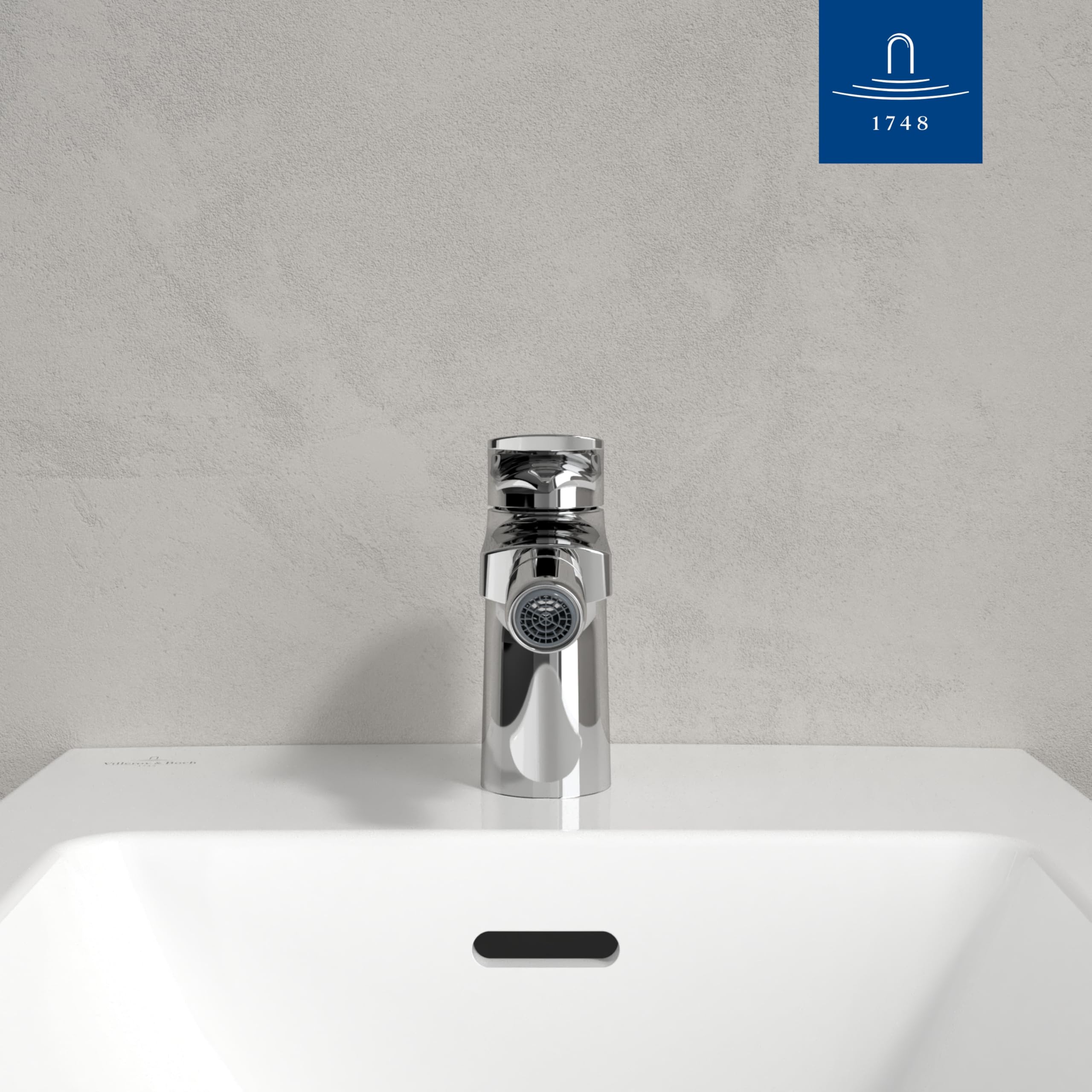 Villeroy & Boch Oasis rubinetto monocomando - miscelatore bidet con asta e cartuccia in ceramica - miscelatore bidet a risparmio - rompigetto mobile - altezza bocca 73mm - cromato