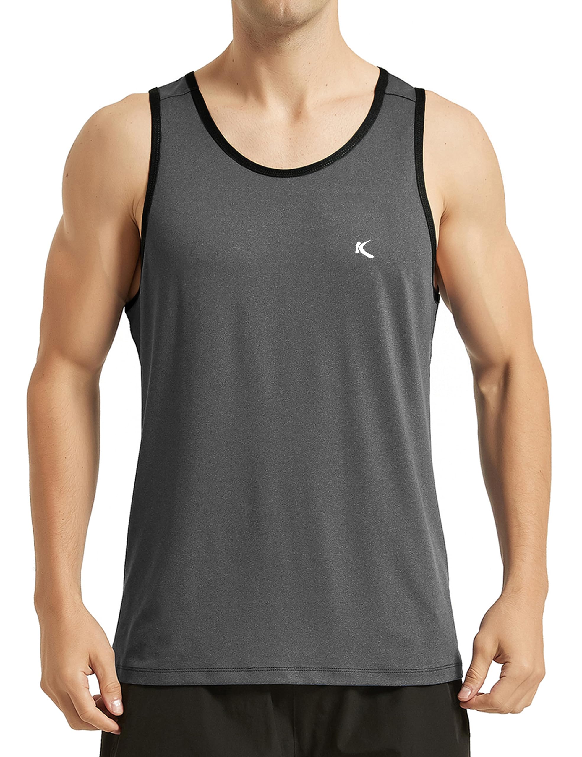 KPSUN Men's Quick Dry Sports Tank Tops Athletic Gym Bodybuilding Fitness Sleeveless Shirts for Beach Running Workout