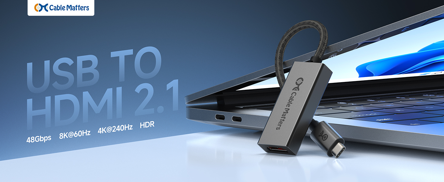Cable Matters 48Gbps USB C HDMI 2.1アダプタ Thunderbolt 4/5対応