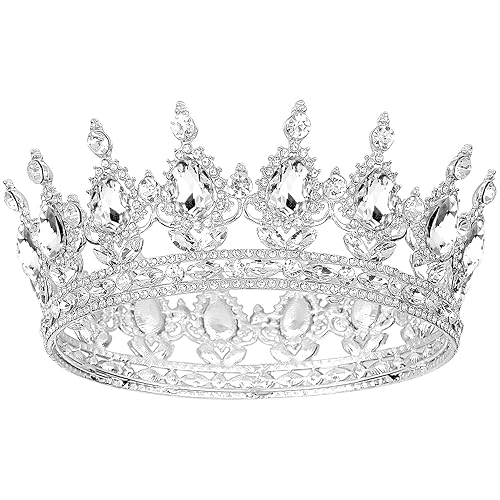 COCIDE Corona plateada para mujer, tiara de boda de cristal y coronas para niñas, diadema de diamantes de imitación, accesorios para el cabello de