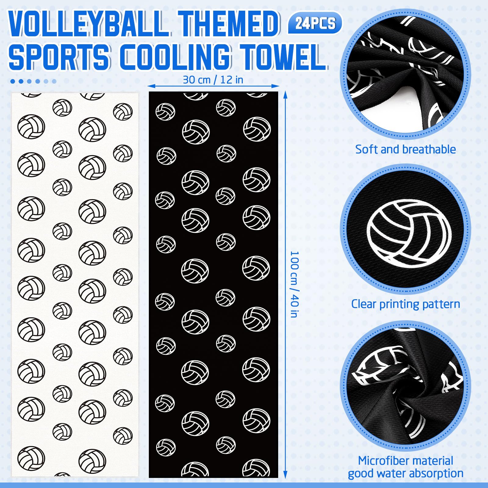 Asciugamani rinfrescanti sportivi da baseball, basket, softball, traspirante, 101 x 30 cm, asciugamano in microfibra per ghiaccio, ad asciugatura rapida, per sport, feste, regali di squadra (nero,