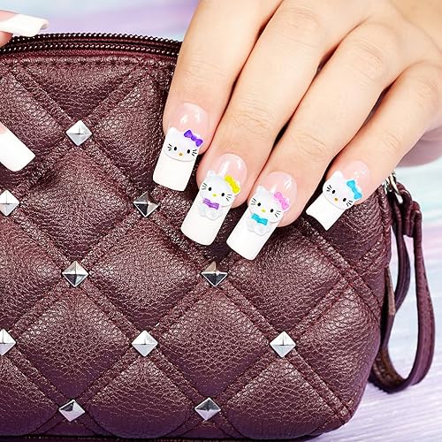 Miniatura 5 de 80 dijes de uñas Kawaii 3D para decoración de uñas, suministros de resina con parte trasera plana para uñas acrílicas, lindos dibujos animados de