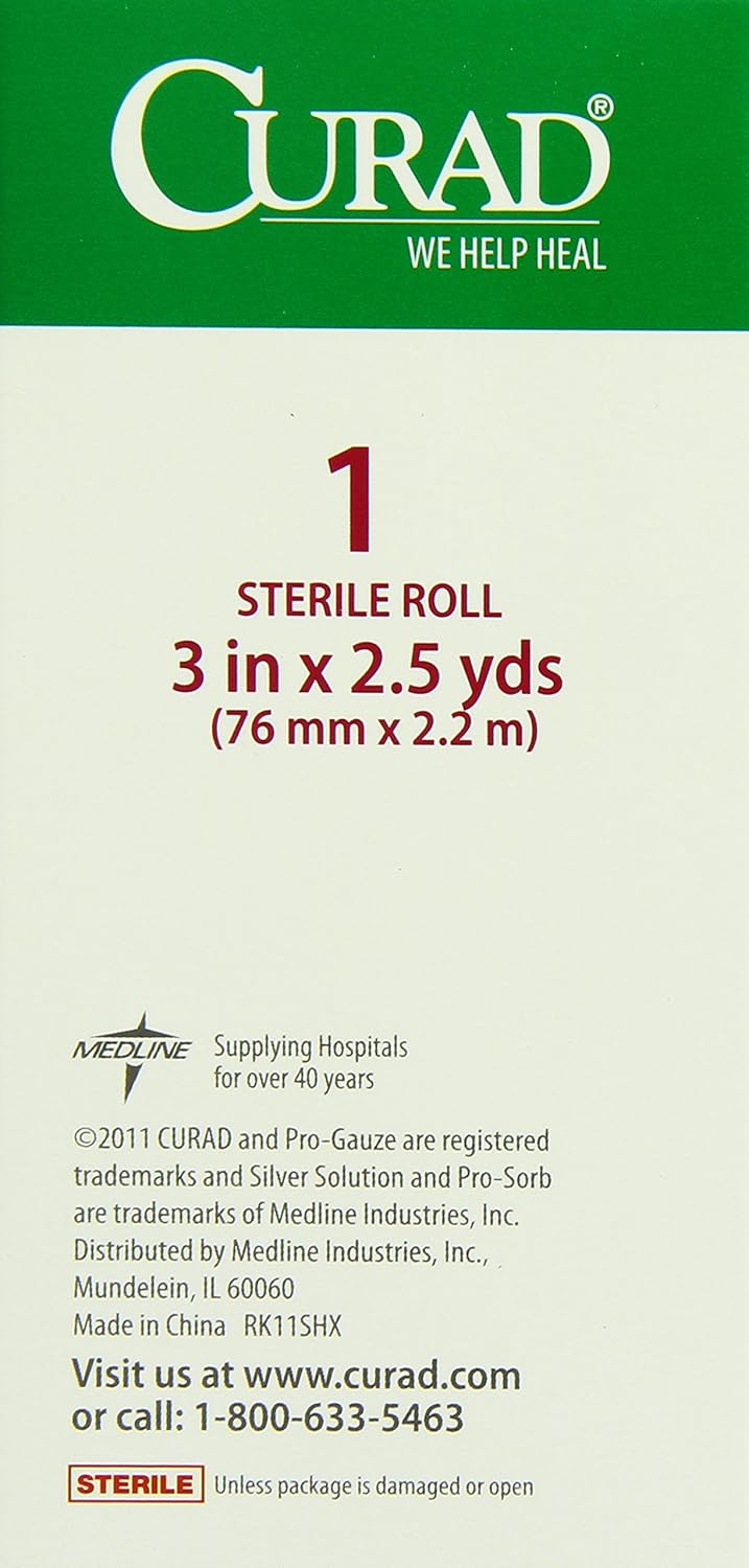CURAD Stretch Rolled Gauze 3" x 2.5 yds., Pack of 24