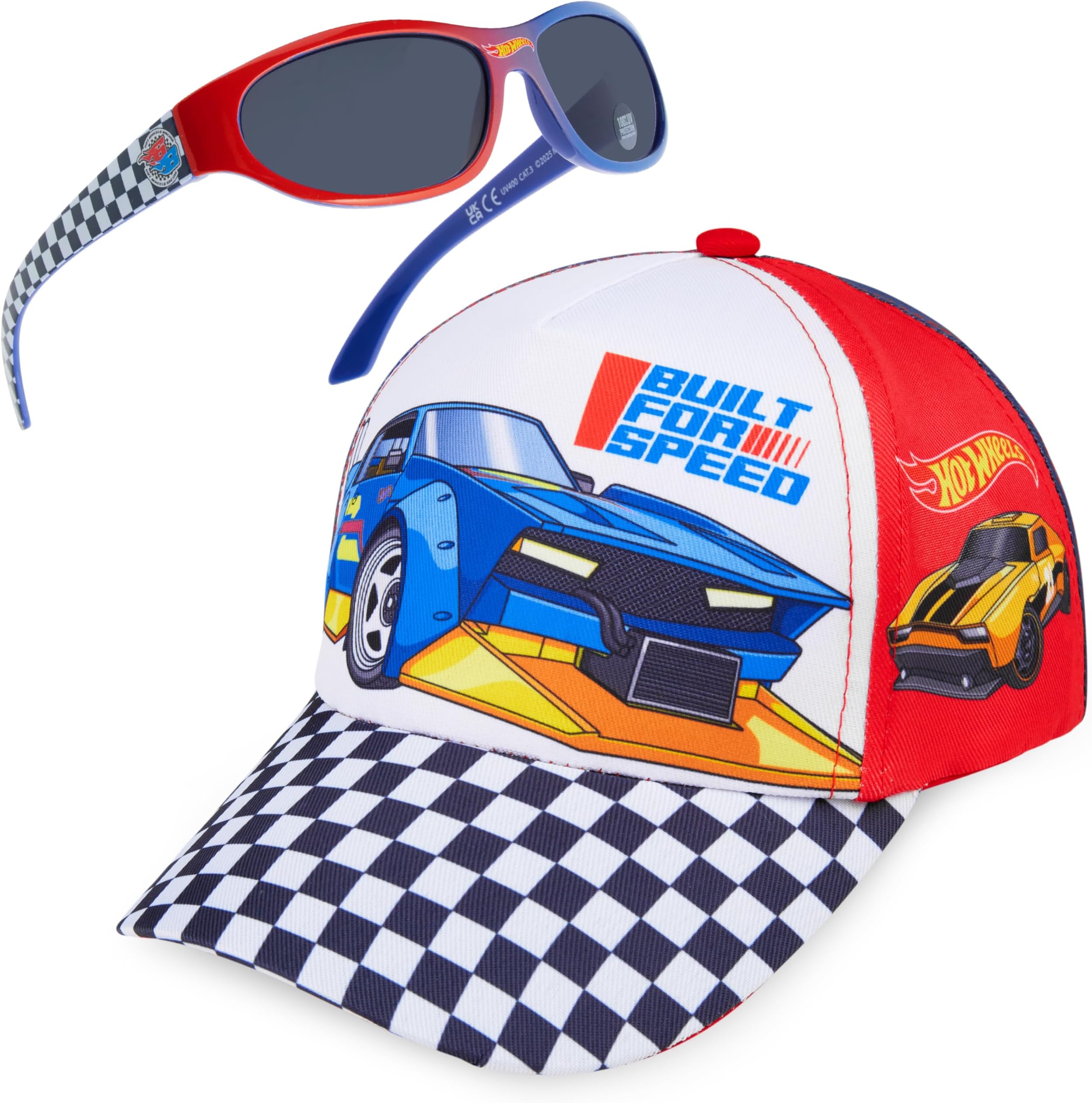 Baseball Cap and Kids Sunglasses Set Adjustable Breathable Sun Hat 100% UV Summer Accessories Gifts for Boys