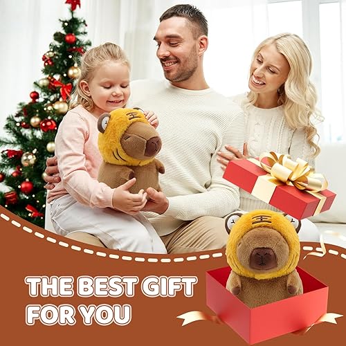 Miniatura 31 de Capybara - Lindo juguete de peluche Capybara de peluche extraíble, gorro de cordero extraíble, almohada de peluche suave Kawaii, animal de peluche