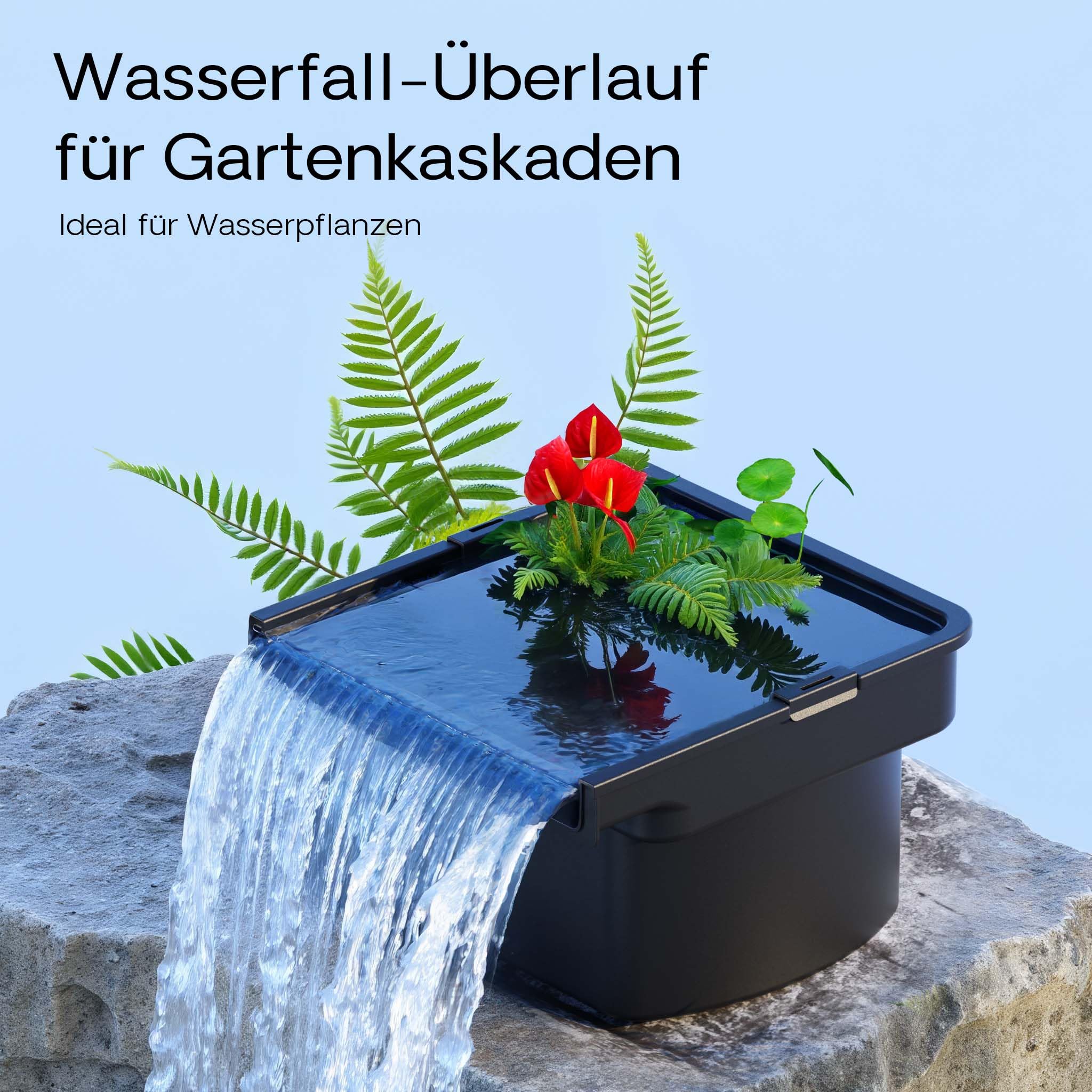 SunSun CWF-400 Wasserfall Filter 14000 l/h mit 400 mm Auslaufbreite, Wasserspiel mit integriertem Filterelement für Gartenteich