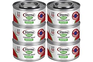 2.25 Hour Green Canned Heat, Ethanol Gel, 6 Pack