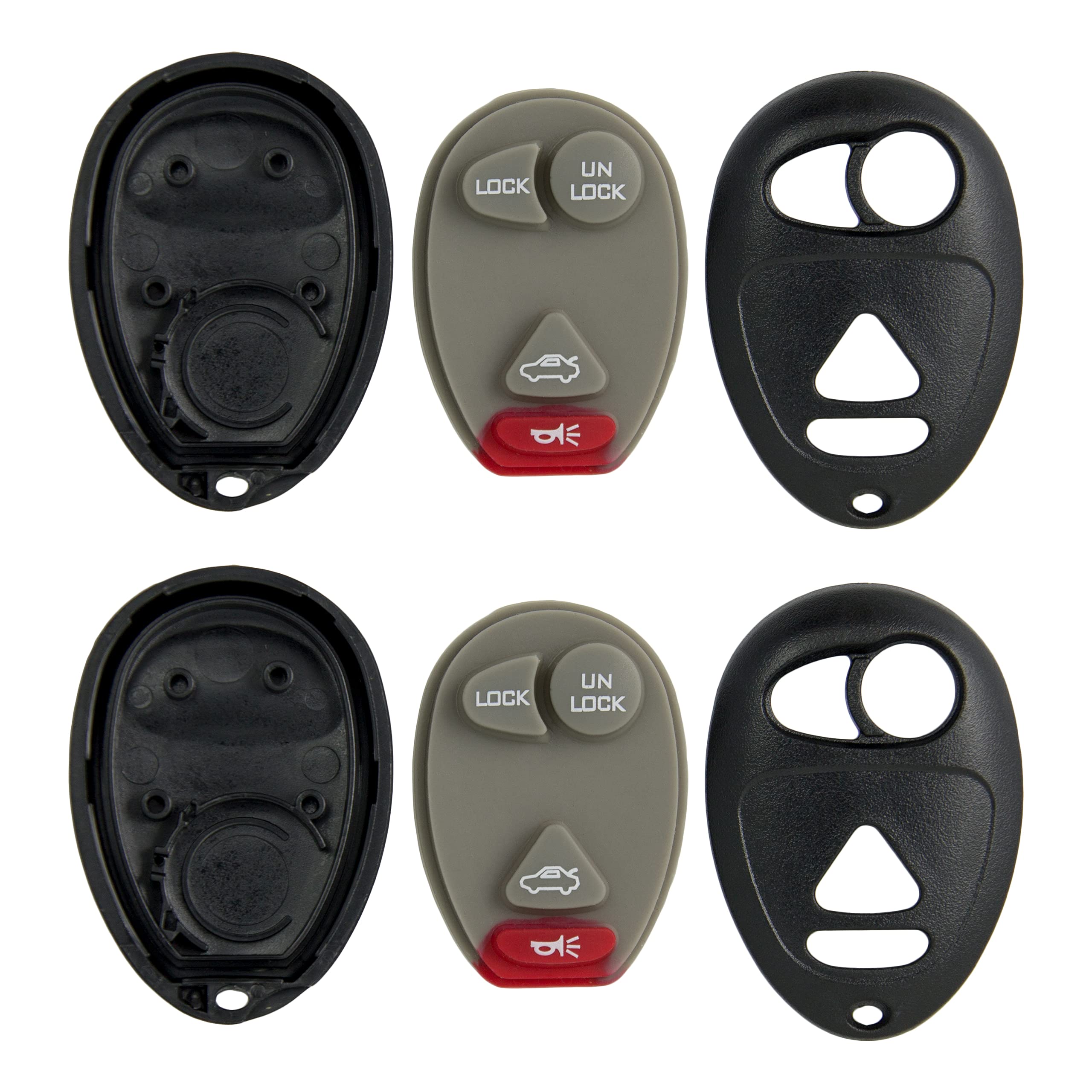 Keyless2Go Replacement for New Shell Case and 4 Button Pad for Remote Key Fob with FCC L2C0007T - Shell ONLY (2 Pack)