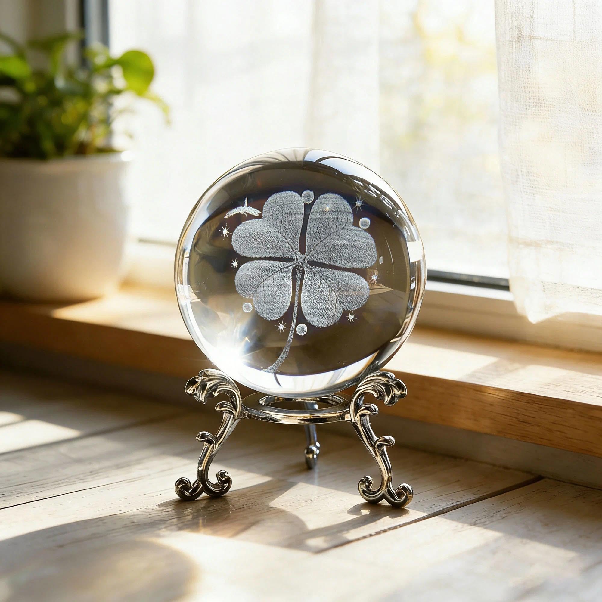 Glen Patrick クリスタル　ボール型 Amazon.co.jp: HDCRYSTALGIFTS クリスタル 2.4インチ (60mm) 四つ葉の
