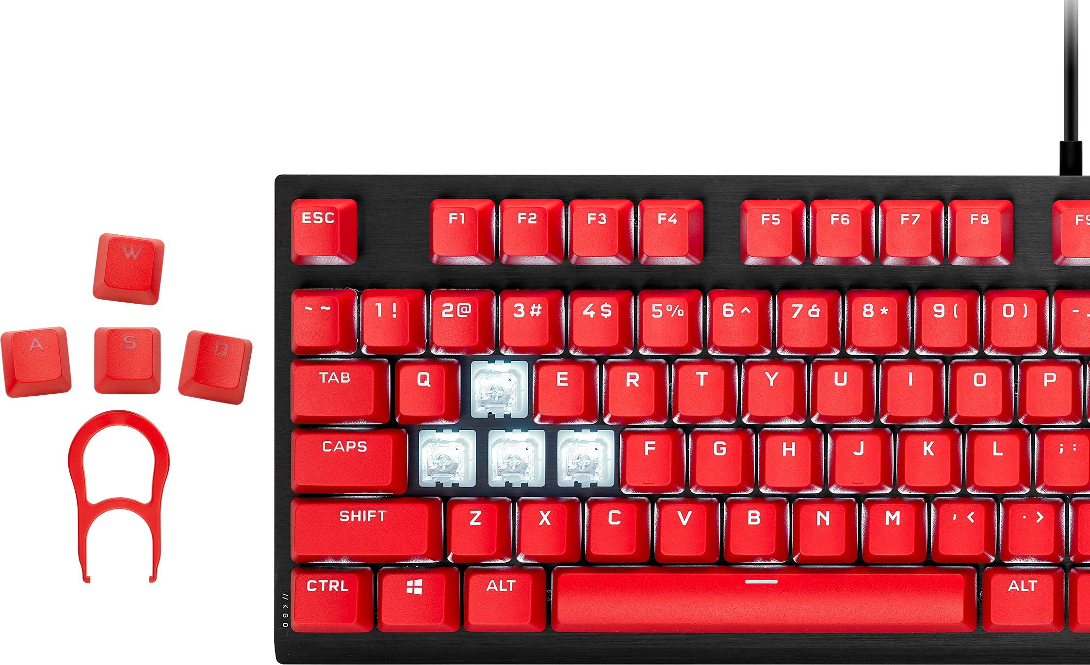 Corsair Kit de Mod de Touches PBT Double-Shot Pro (Touches PBT à Double tir, compatibilité Standard de la rangée inférieure, Surface texturée, Murs de 1,5 mm d'épaisseur avec Police rétroéclairée