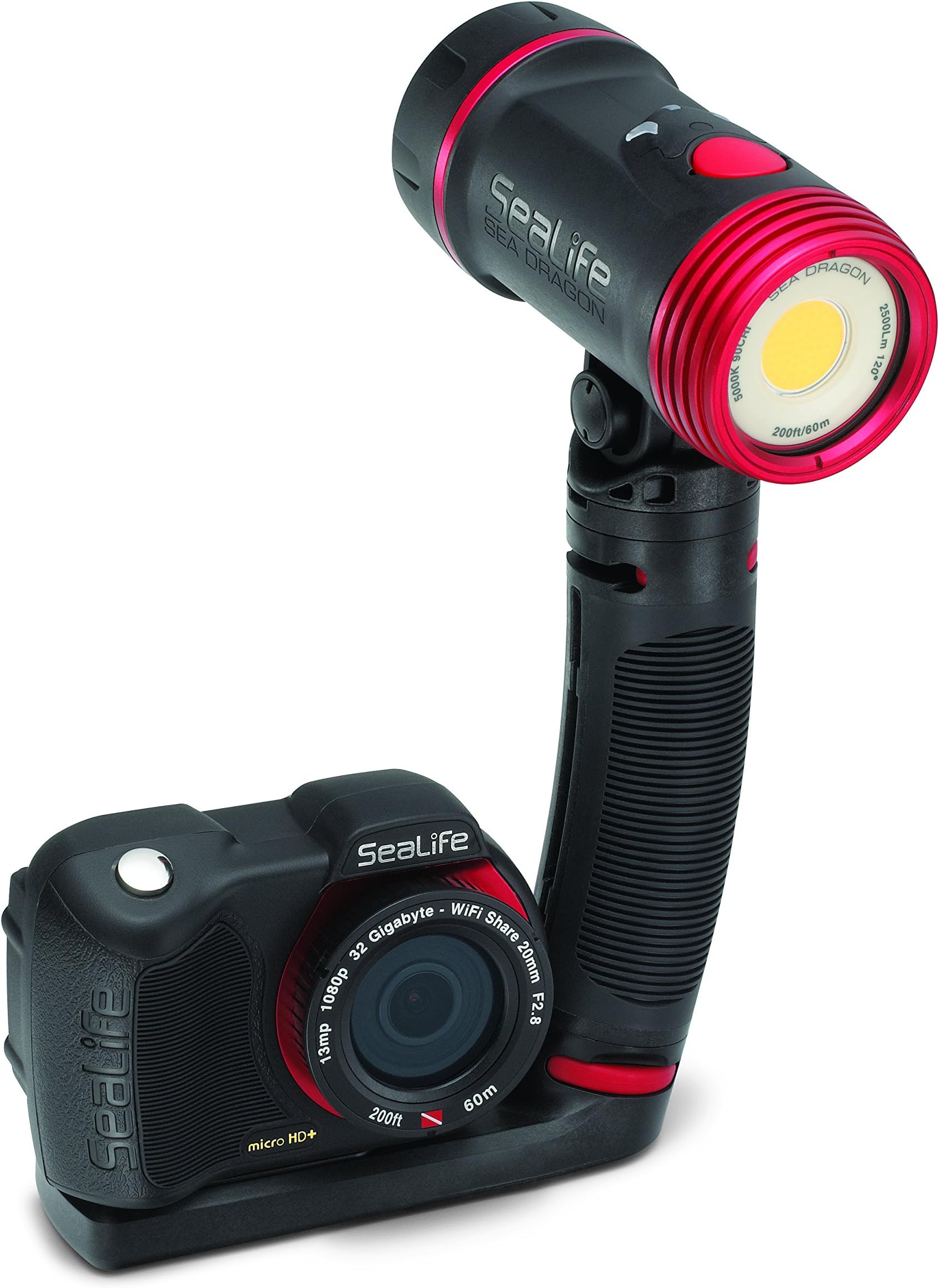 Micro HD+ 32GB Wi-Fi Underwater Digital Camera Sea Dragon Pro 2500 Set with Sea Dragon 2500F Light, Micro Tray, Grip & SL941 Sea Dragon Case