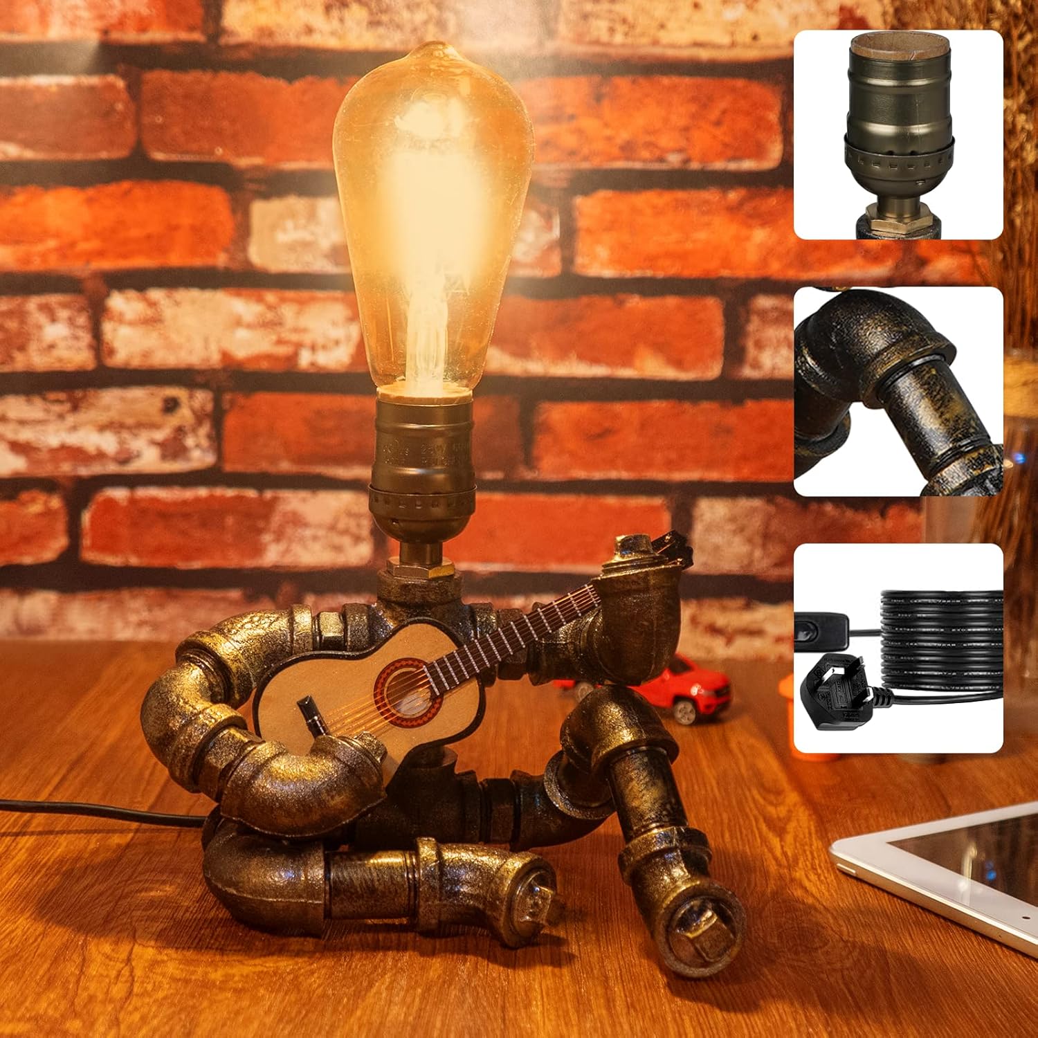 Robot Table Lamp Robot Table Lamp Vintage Iron Table Lamp Metal Robot Pipe Industrial Pipe