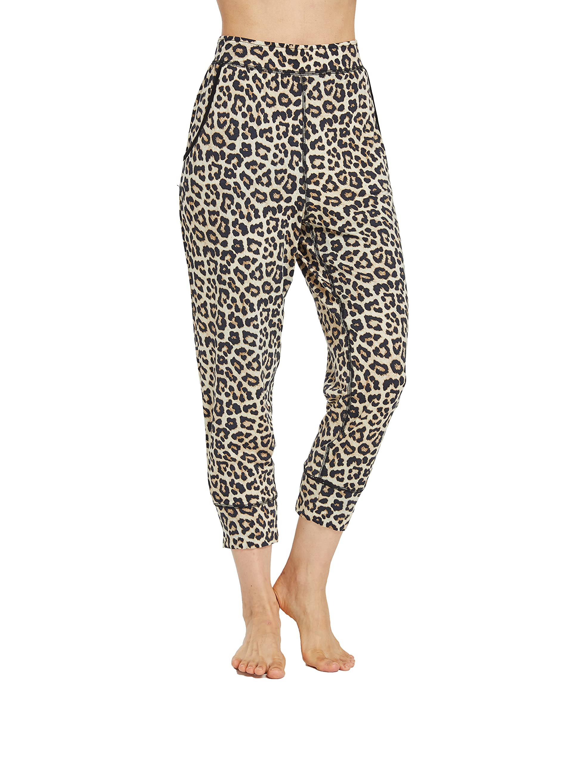 YINCOZI Womens Yoga Pants Sweatpants with Pockets Running Workout Legging Jogger Pants for Women, Leopard Print, X-Large