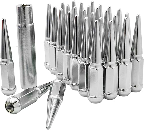 Venum Accesorios de rueda 20 piezas de tuercas cromadas  Rosca de 12 "-20  4.5 pulgadas de alto + enchufe de llave  Funciona con Chevrolet GMC C10