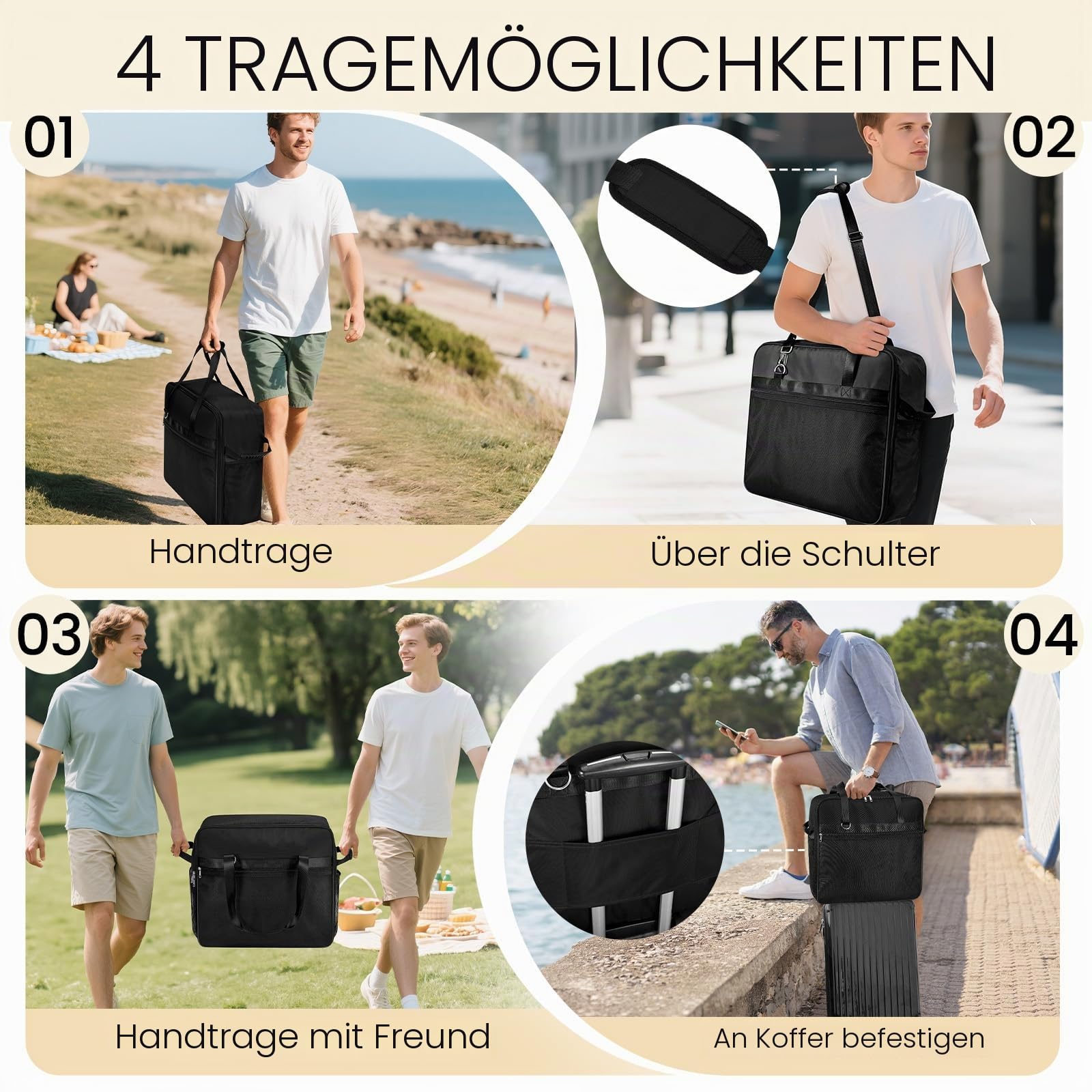 Tragbare Tragetasche für Ninja Slushi Maschine FS300/FS301 - Staubdichte Abdeckung Slushie Maschine Zubehör, Reisetasche (Seitenöffnung, Schwarz)