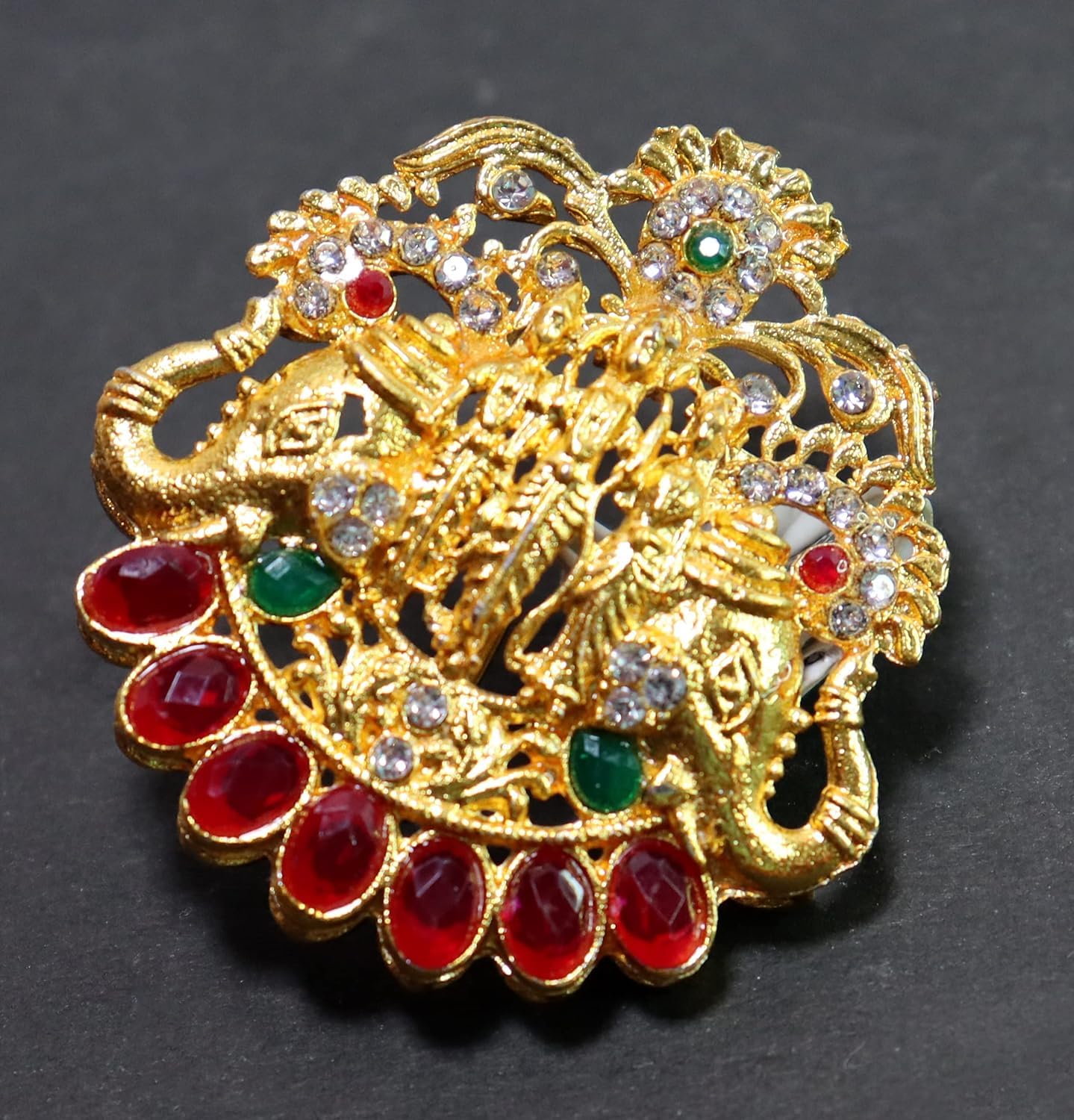 Southern Bling Hair Jewelry Choti Jadai Billai Indian Hair pin Hair Decoration, Hair Brooch with Hook Wedding Bridal Jewellery for Women-9 Piece)