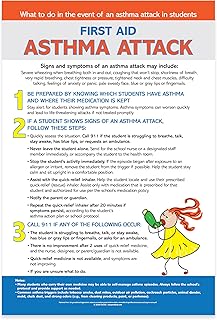 ZOCO – Asthma Attack Action Plan Poster – Quick Reference for Teachers & School Nurses – Laminated 12x18 – School Health & Safety Supplies