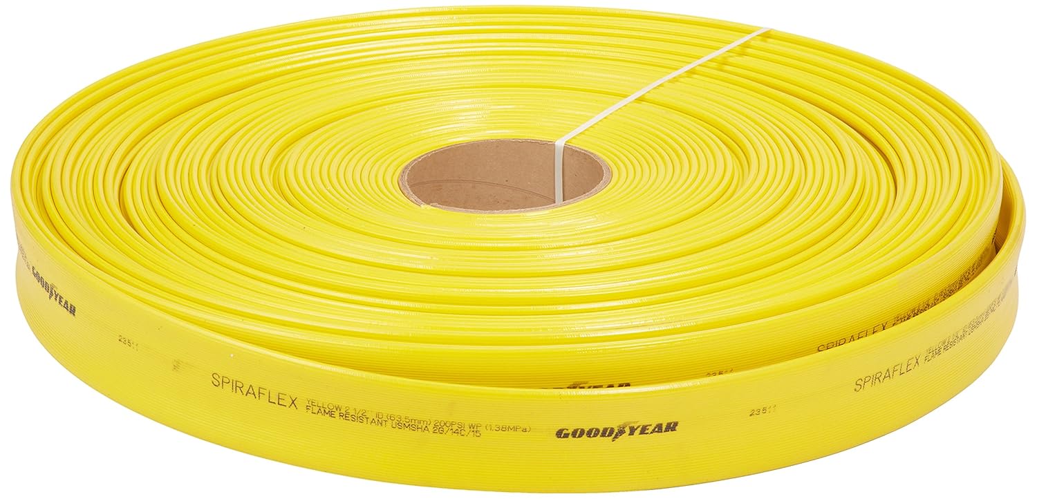 Continental Spiraflex Blue Extra Light Duty PVC Discharge Hose, 6" ID x 300' Length Reel, 35 PSI Max Working Pressure