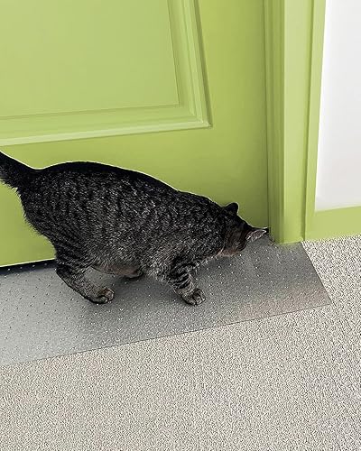 Miniatura 7 de Protector de alfombra de plástico para mascotas, tapete antiarañazos para puerta de gato, protector transparente antiarañazos debajo de la puerta,