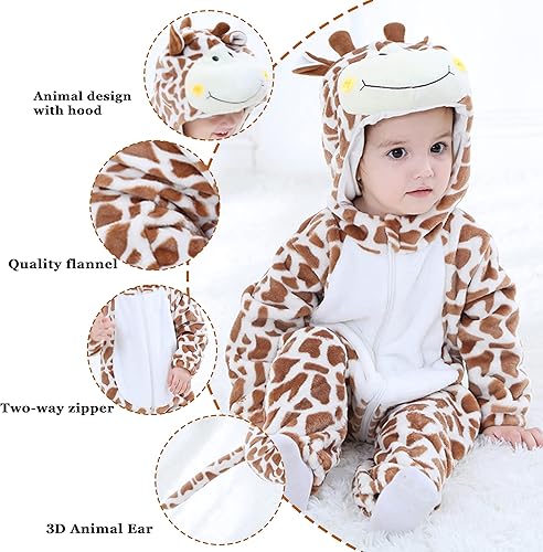 Miniatura 2 de TONWHAR - Mameluco con capucha, fantástico disfraz infantil de varios animales, como tigre o dinosaurio