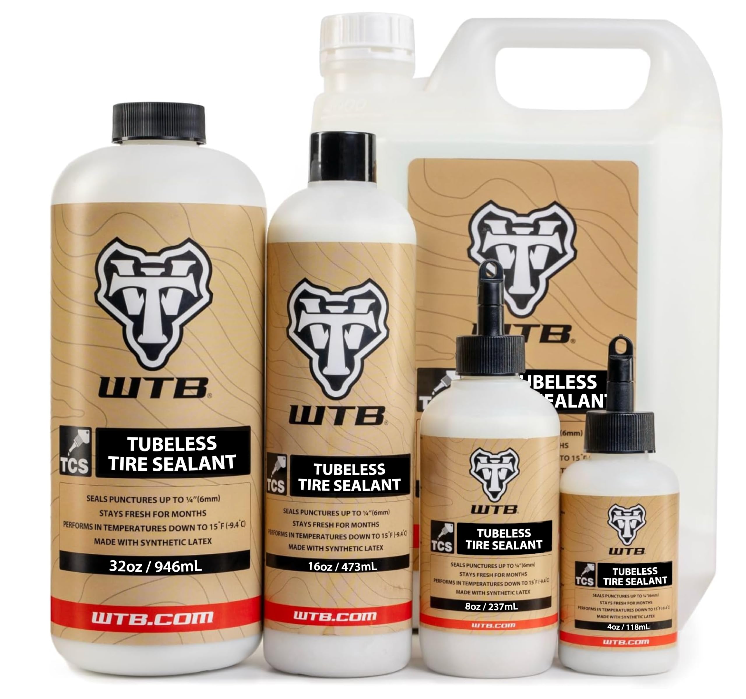 WTB Tubeless Bike Tire Sealant (4 oz to 1 Gallon) - Quick Seal for Punctures up to 6mm - All Conditions