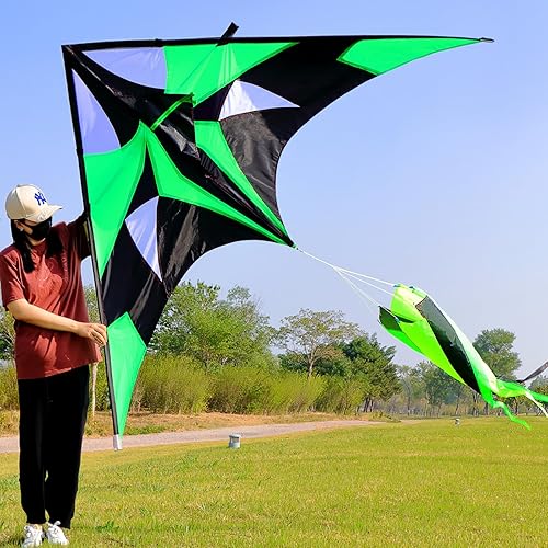 Cometa Delta gigante para adultos, viene con cola de cometa giratoria 3D, cometas grandes para niños y adultos mayores de 10 años para edades enorme