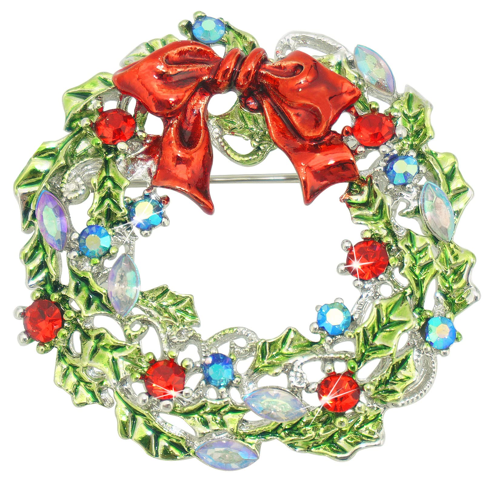 ETHOON Flower Leaf Wreath Brooch for Women Girls Flower Pearl Breastpin Jewelry Gift