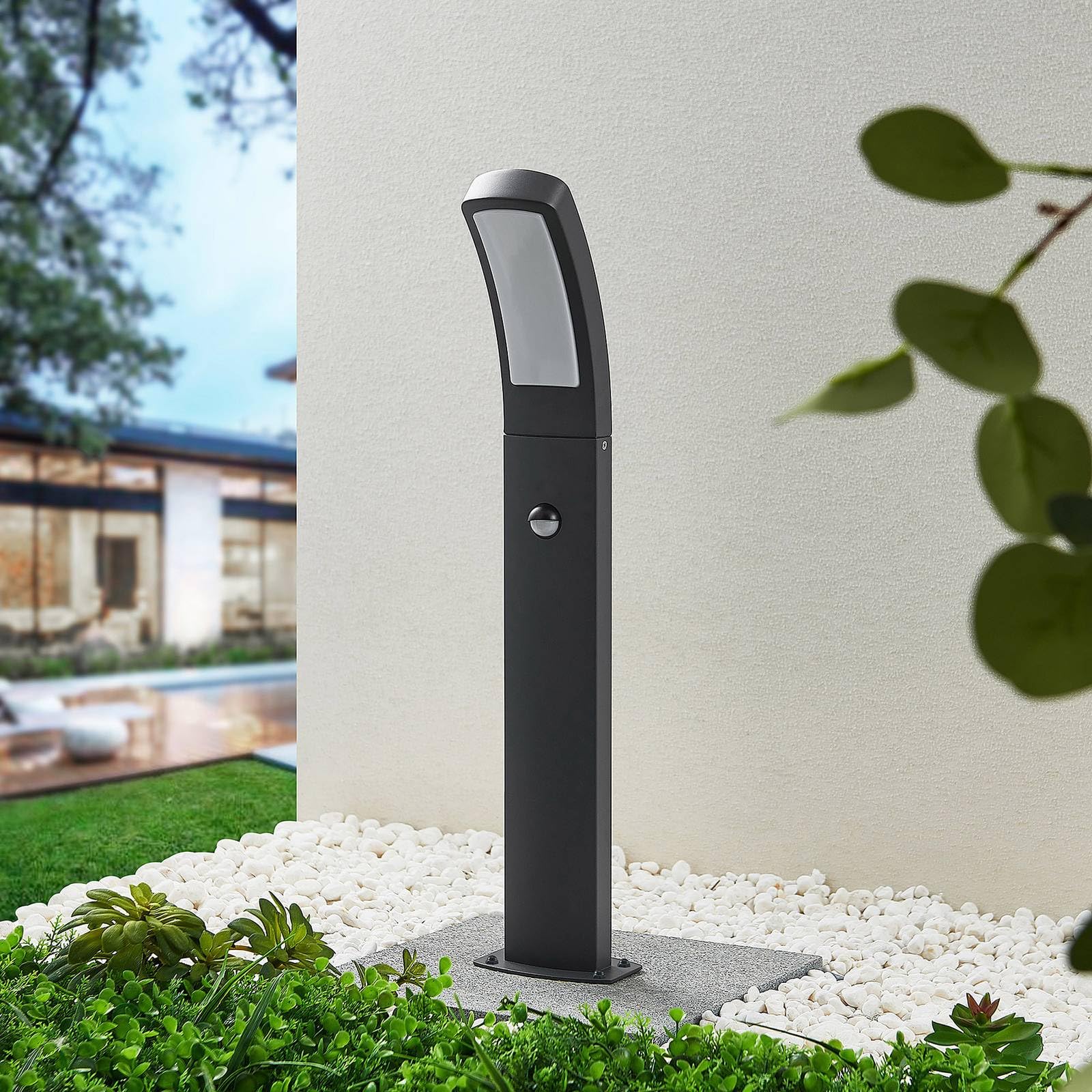 Lindby Lampione a LED Jordis in grigio scuro, lampioncino, paletto luminoso, lampada da viale, lampione | Leroy Merlin