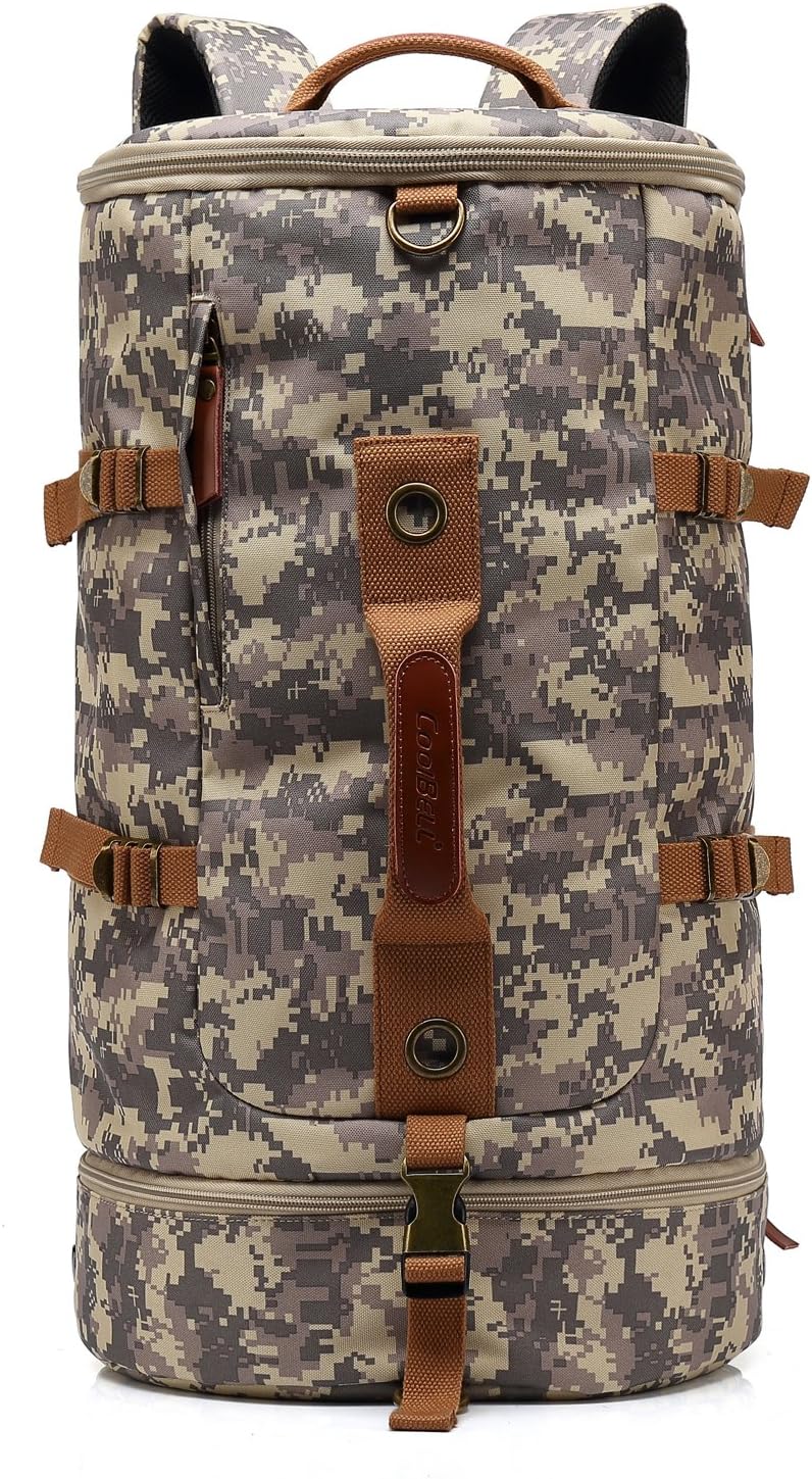 CoolBELL Sport Military Backpack Convertible Bag Shoulder Bag Briefcase 45L Travel Knapsack Light-Weight Water-Resistant Backpack Sport Duffel Fits 17.3 Inch Laptop for Men/Women (Camouflage)