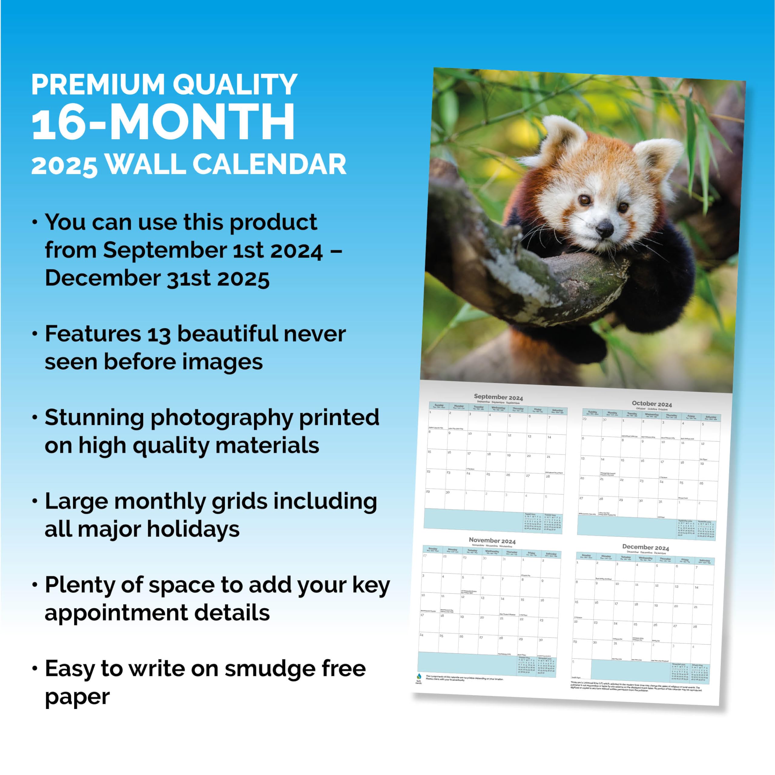 Dayplanner Publishing Baby Animals Calendar 2026, Large Square Wall Calendar With Organisational Stickers, 16 Month - Image 3