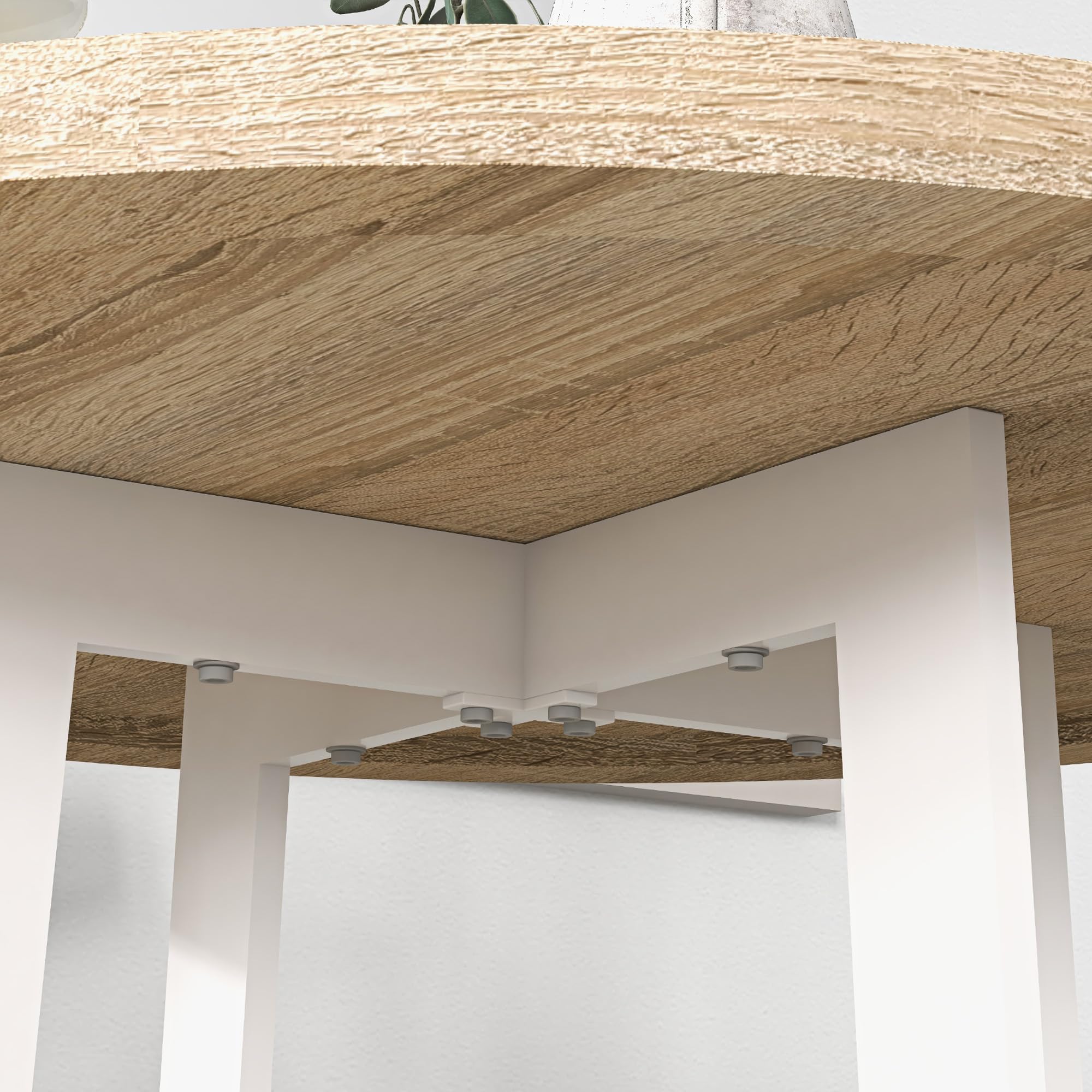 HOMCOM Tavolo da Pranzo Rotondo per 4 Persone, Tavolo da Cucina Moderno con Piano in Legno, Ø100x75cm, Bianco