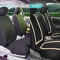 Vista 9 de FH Group Cubiertas únicas para asientos de tela plana con alfombras de piso de primera calidad - Se adaptan a la mayoría de autos, camiones, SUV