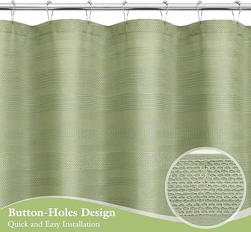 Miniatura 7 de Juego de Cortina de Ducha Boho Granja con Borla, Juego de Cortina de Ducha de Lino Bohemio Francés Country Chic para Baño, Cortina de Ducha Moderna