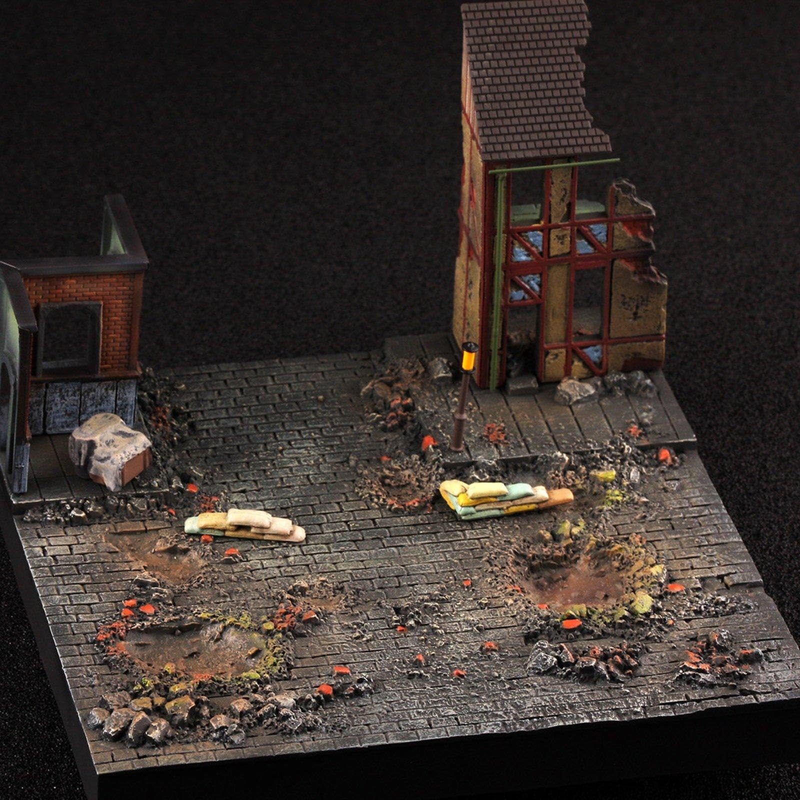 Modello in Resina Diorama Strada 1/72 Dipinto Accessorio Scena Tavolo Paintato Presentazione Miniatura Realistica Adatto a Collezionismo Gioco da