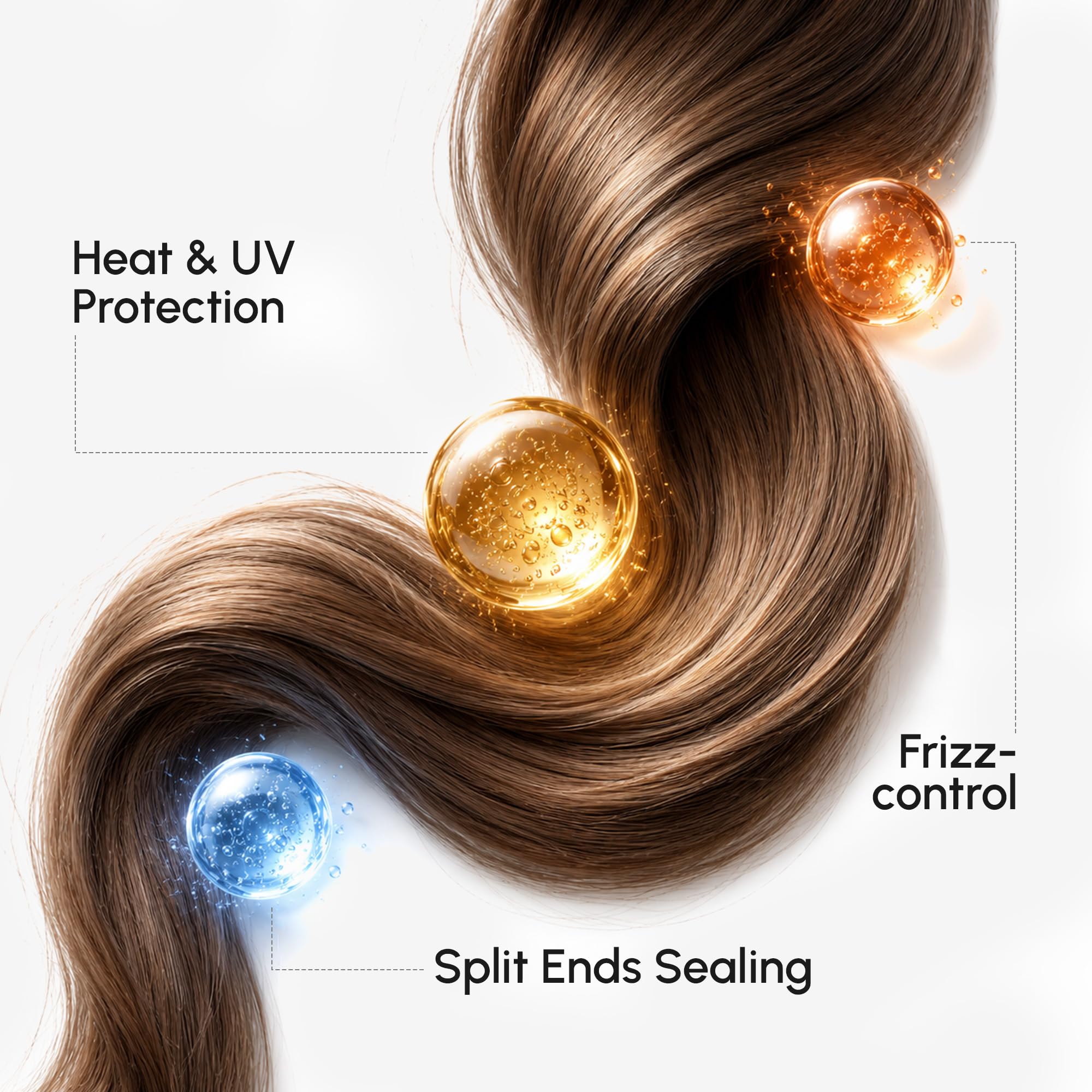MAREE Suero para cabello dañado y dañado, cápsulas de aceite de queratina hidratante y estilizado con aceite de aguacate, jojoba y argán, suero para cabello, sin enjuague, vitaminas A, E | para Frizzy