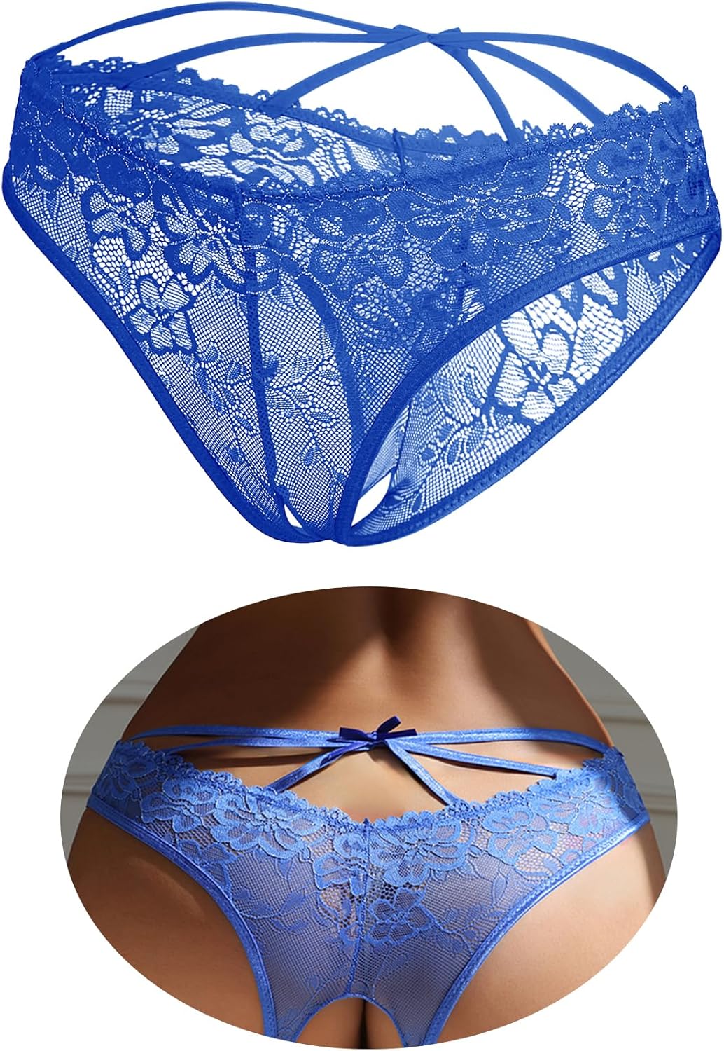 comeondear Plus Size Panties for Women Cheeky Underwear Thongs Panties Floral High Waist Bikini